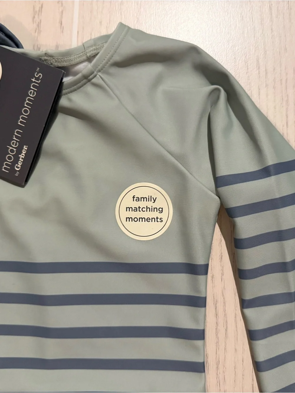 Modern Moments Gerber Girls 3T UPF‎ 50+ Striped Long Sleeve Swimsuit